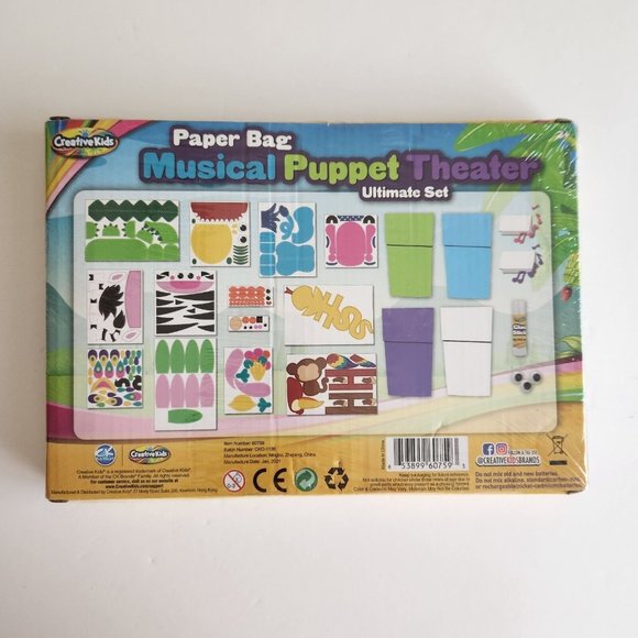 Musical Puppet Theater Make Your Own Hand and Finger Puppets w/ Animal Sounds - Picture 4 of 9